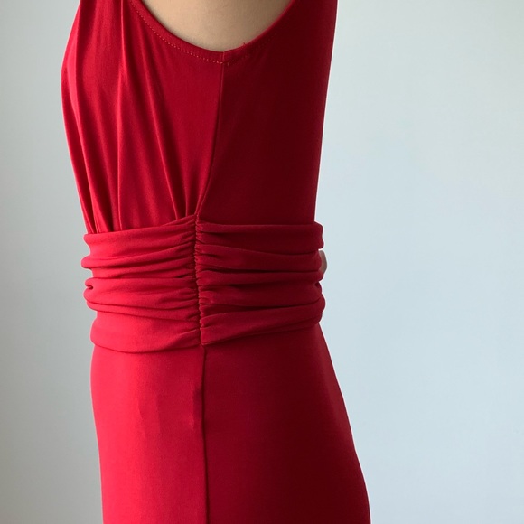 Deep V Neckline Jumpsuit RED - Picture 5 of 7